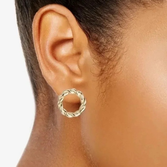 Anthropologie Jewelry - Twist Circle Hoop Earrings